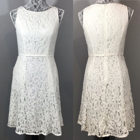 white lace dress with pockets